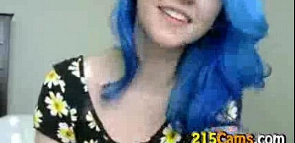  Blue Haired Girl Flowers Plays with Tits Free Porn Camsex Livesex